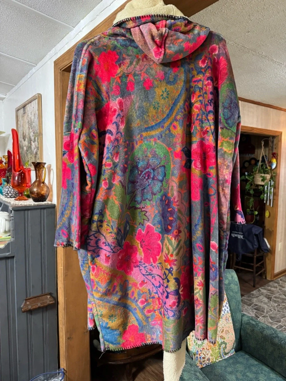 NATURAL LIFE Floral Open-Front Cardigan Kimono Small/Medium - Picture 3 of 7